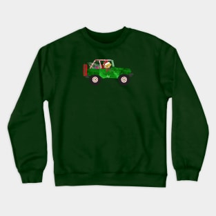 Christmas Jeep Golden Retriever Puppy Crewneck Sweatshirt